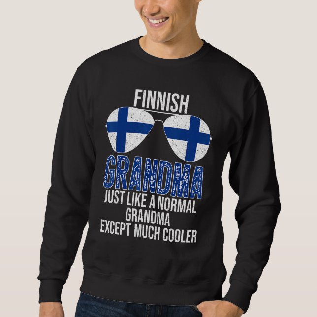 Finnish Grandma Finland Flag Sunglasses Mother's D Sweatshirt (Front)