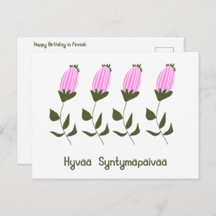 Finnish Happy Birthday Postcard