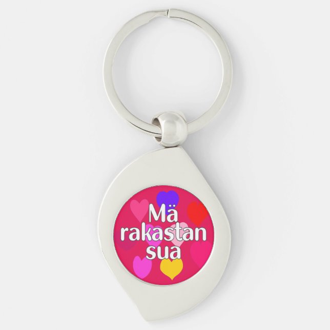 Finnish - I love you Key Ring (Front)