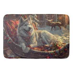 Finnish Laphund Dog Christmas Festive Bath Mat