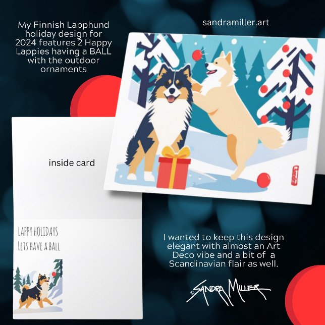 FINNISH LAPPHUND 2024 holiday art cards SEE INSIDE (Creator Uploaded)