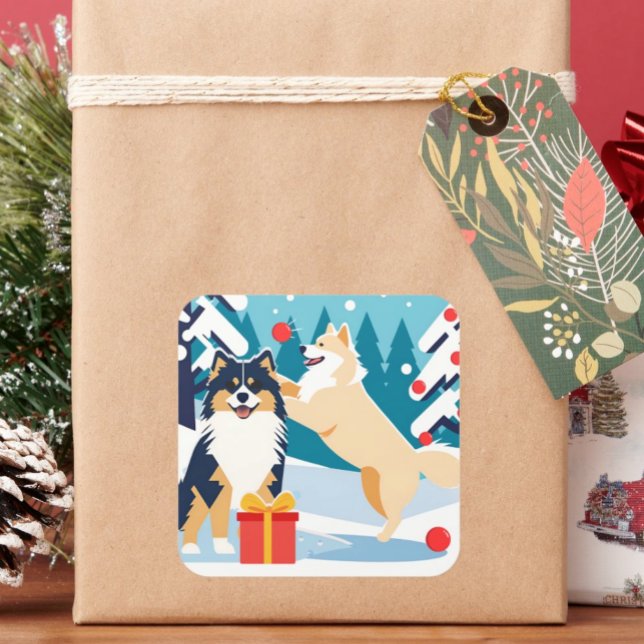 FINNISH LAPPHUND 2024 holiday  Square Sticker (Creator Uploaded)
