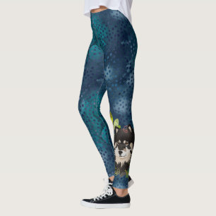 Finnish Lapphund  (blue tones) leggings