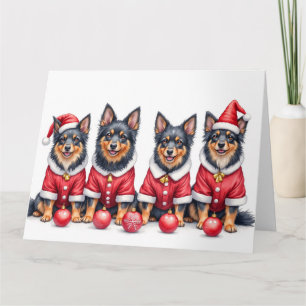 Finnish Lapphund Christmas Dress Santa Hat Card