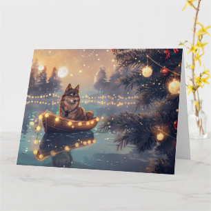 Finnish Lapphund Christmas Festive Voyage Card
