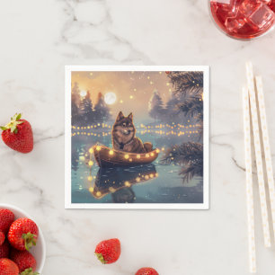 Finnish Lapphund Christmas Festive Voyage Napkin