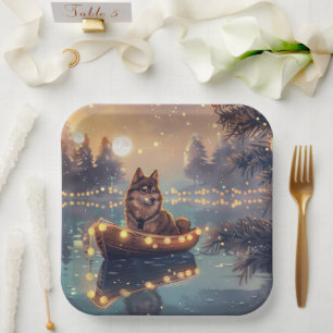 Finnish Lapphund Christmas Festive Voyage Paper Plate