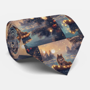 Finnish Lapphund Christmas Festive Voyage Tie