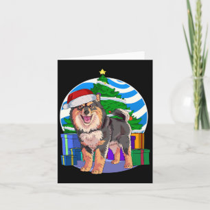Finnish Lapphund Cute Santa Christmas Tree Decor  Card