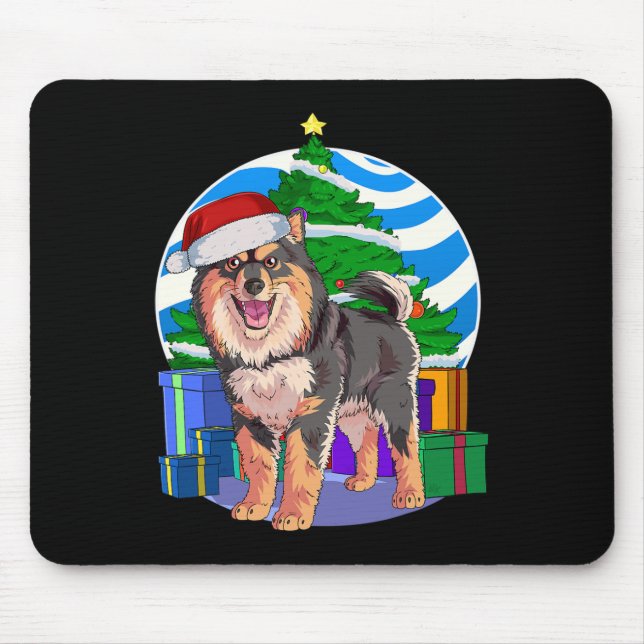Finnish Lapphund Cute Santa Christmas Tree Decor  Mouse Pad (Front)