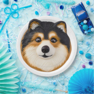 Finnish Lapphund Dog 3D Inspired Paper Plate