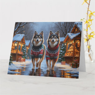 Finnish Lapphund Dogs Christmas Snow Holiday Card