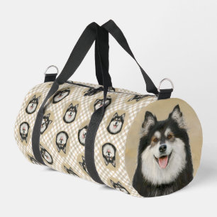 Finnish Lapphund Painting Black and Tan Dog Art Duffle Bag