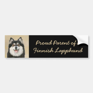 Finnish Lapphund Painting - Cute Original Dog Art Bumper Sticker