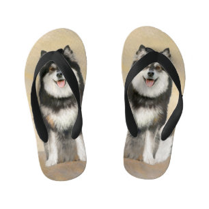Finnish Lapphund Painting - Cute Original Dog Art Kid's Jandals