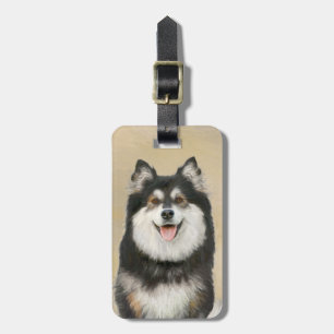 Finnish Lapphund Painting - Cute Original Dog Art Luggage Tag
