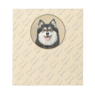 Finnish Lapphund Painting - Cute Original Dog Art Notepad