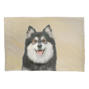 Finnish Lapphund Painting - Cute Original Dog Art Pillowcase