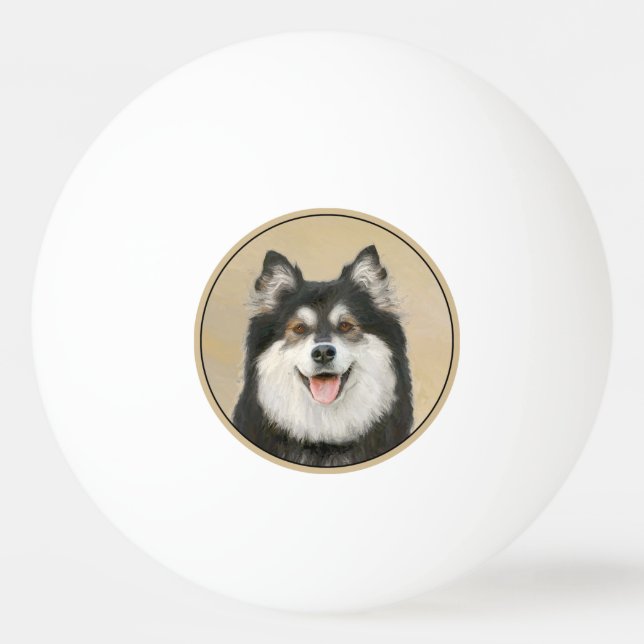 Finnish Lapphund Painting - Cute Original Dog Art Ping Pong Ball (Front)