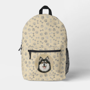 Finnish Lapphund Painting - Cute Original Dog Art Printed Backpack