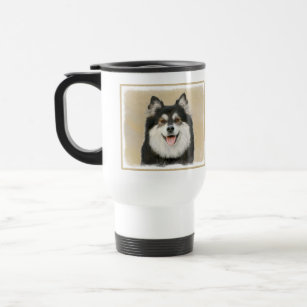Finnish Lapphund Painting - Cute Original Dog Art Travel Mug