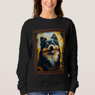 Finnish Lapphund Painting Sunflower Flower Mom Wom Sweatshirt