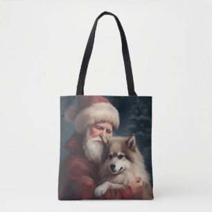 Finnish Lapphund Santa Claus Festive Christmas Tote Bag