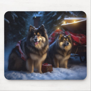 Finnish Lapphund Snowy Sleigh Christmas Decor Mouse Pad