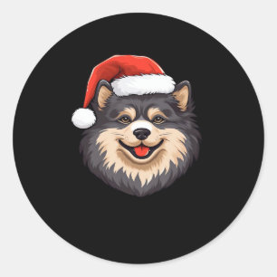 Finnish Lapphund Ugly Sweater Christmas Classic T- Classic Round Sticker