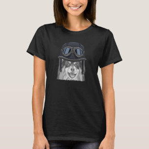 Finnish Lapphund Wearing Vintage Motorcycle Helmet T-Shirt