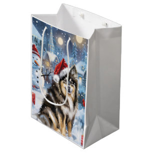 Finnish Lapphund Winter Wonderland Christmas Joy Medium Gift Bag