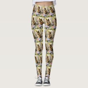 Finnish Lapphund  with Easter Eggs Leggings
