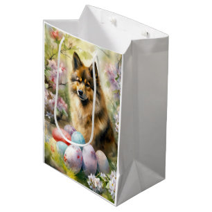 Finnish Lapphund with Easter Eggs Medium Gift Bag