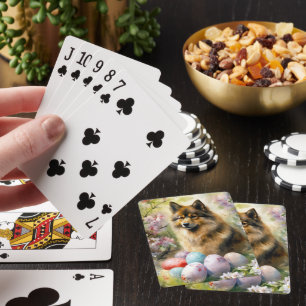 Finnish Lapphund with Easter Eggs Playing Cards