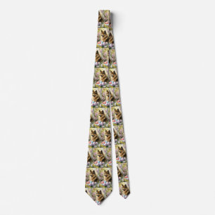 Finnish Lapphund  with Easter Eggs Tie