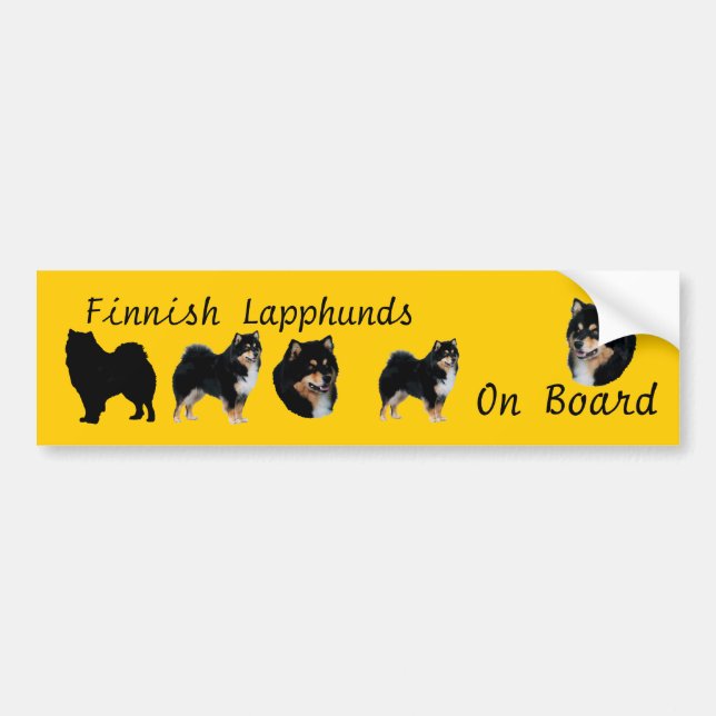Finnish Lapphunds on Board Bumper Sticker (Front)