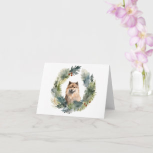 Finnish lappund Christmas Wreath Festive Pup Card