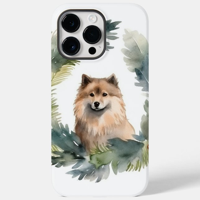 Finnish lappund Christmas Wreath Festive Pup Case-Mate iPhone Case (Back)