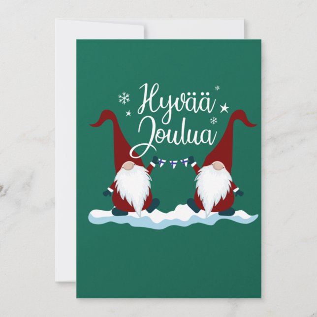 Finnish Merry Christmas Finland Gift Tee Hyvaa Jou Invitation (Front)