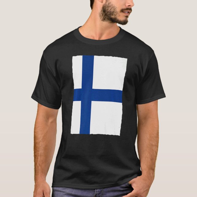 Finnish National Flag Of Finland T-Shirt (Front)