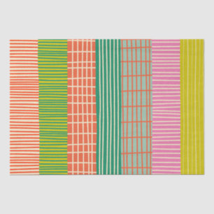 Finnish Patchwork Stripes Colourful Pattern Tissue Paper