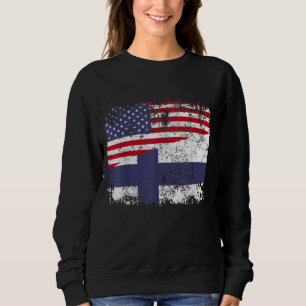 FINNISH ROOTS Half American Flag USA FINLAND FLAG Sweatshirt