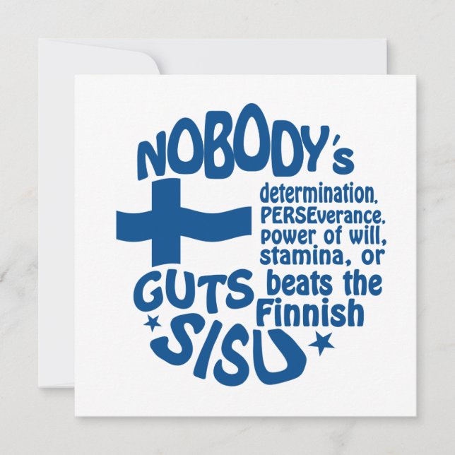 Finnish SISU invitation - customise! (Front)