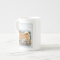 Finnish Spitz at Seashore Painting - Dog Art