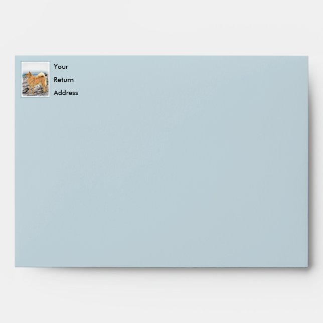 Finnish Spitz at Seashore Painting - Dog Art Envelope (Front)