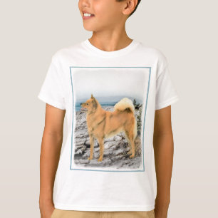 Finnish Spitz at Seashore Painting - Dog Art T-Shirt