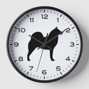 Finnish Spitz Dog Breed Silhouette Clock