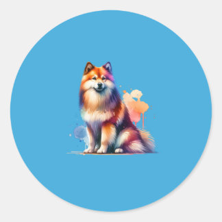 Finnish Spitz Dog Classic Round Sticker