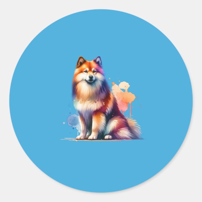 Finnish Spitz Dog Classic Round Sticker (Front)
