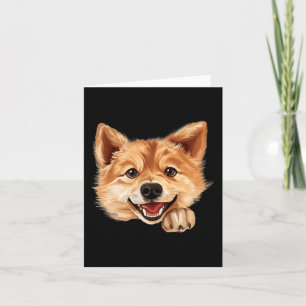 Finnish Spitz Dog Mum Dad Peeking Puppy Card